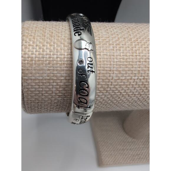 Brighton Frosty the Snowman Lyrics Bangle Bracelet Crystals oval Christmas - Picture 6 of 9